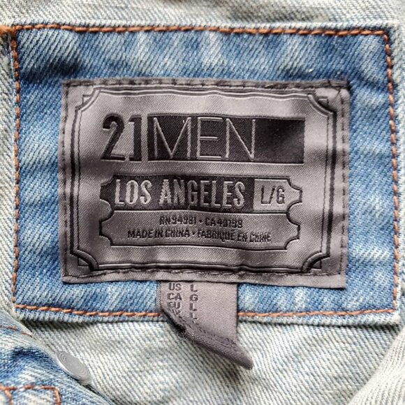 2x Forever 21 Denim Trucker Jackets - Sz L - Picture 9 of 9